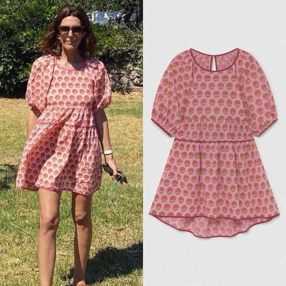 Maria De La Orden 100% Cotton Pink Floral Dress - Picture 2 of 9